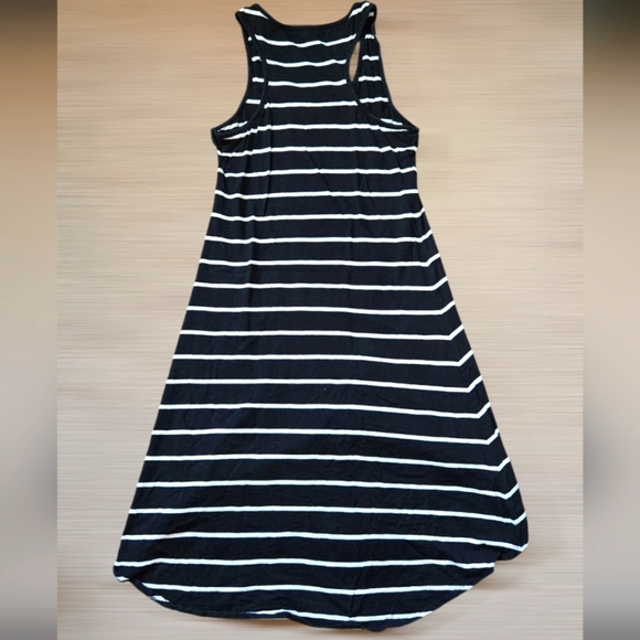 Express Sleeveless Black and White Striped High Low Midi Dress Size Large - Picture 9 of 9